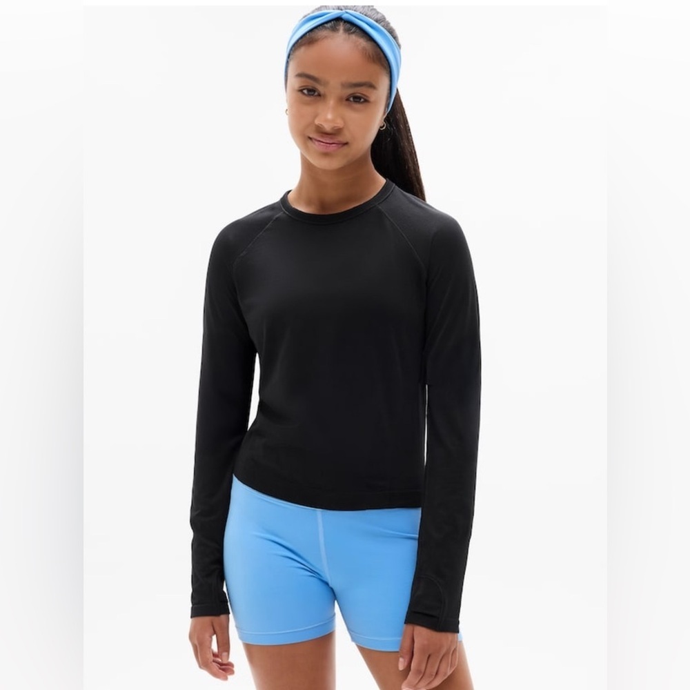 NWT Athleta Girl Power Up Sport Length Black Top Size XXL/16 (#416371)